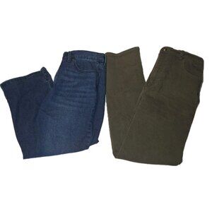 Gloria Vanderbilt Women's Size 14 Blue  Capri Jeans And RED TAG Green Jeans Lot